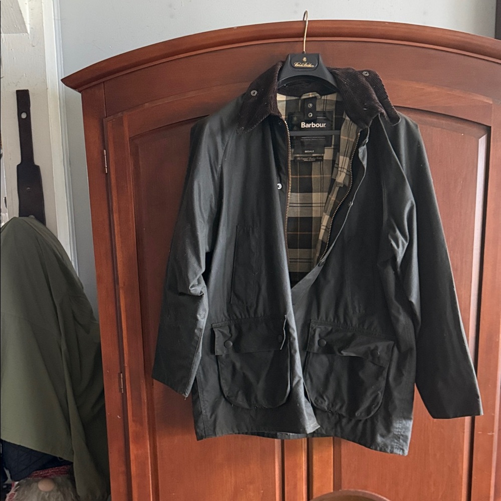Barbour Men's Dark Jacket with Plaid Lining
